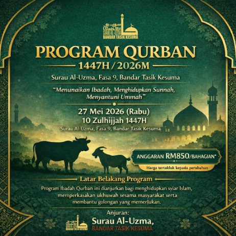 Poster Program Qurban Al-Uzma 1447H/2026M